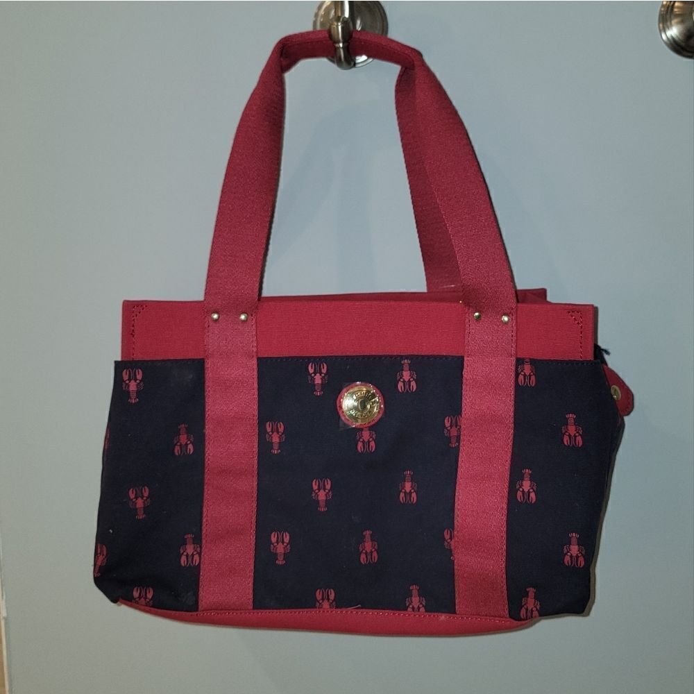 Tommy Hilfiger Lobster Canvas Multipocket Medium Iconic Tote Handbag NWT Rare